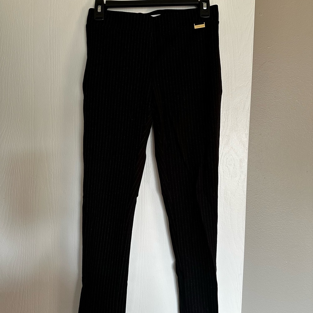 Calvin Klein Black Striped Ankle Cropped Pants
